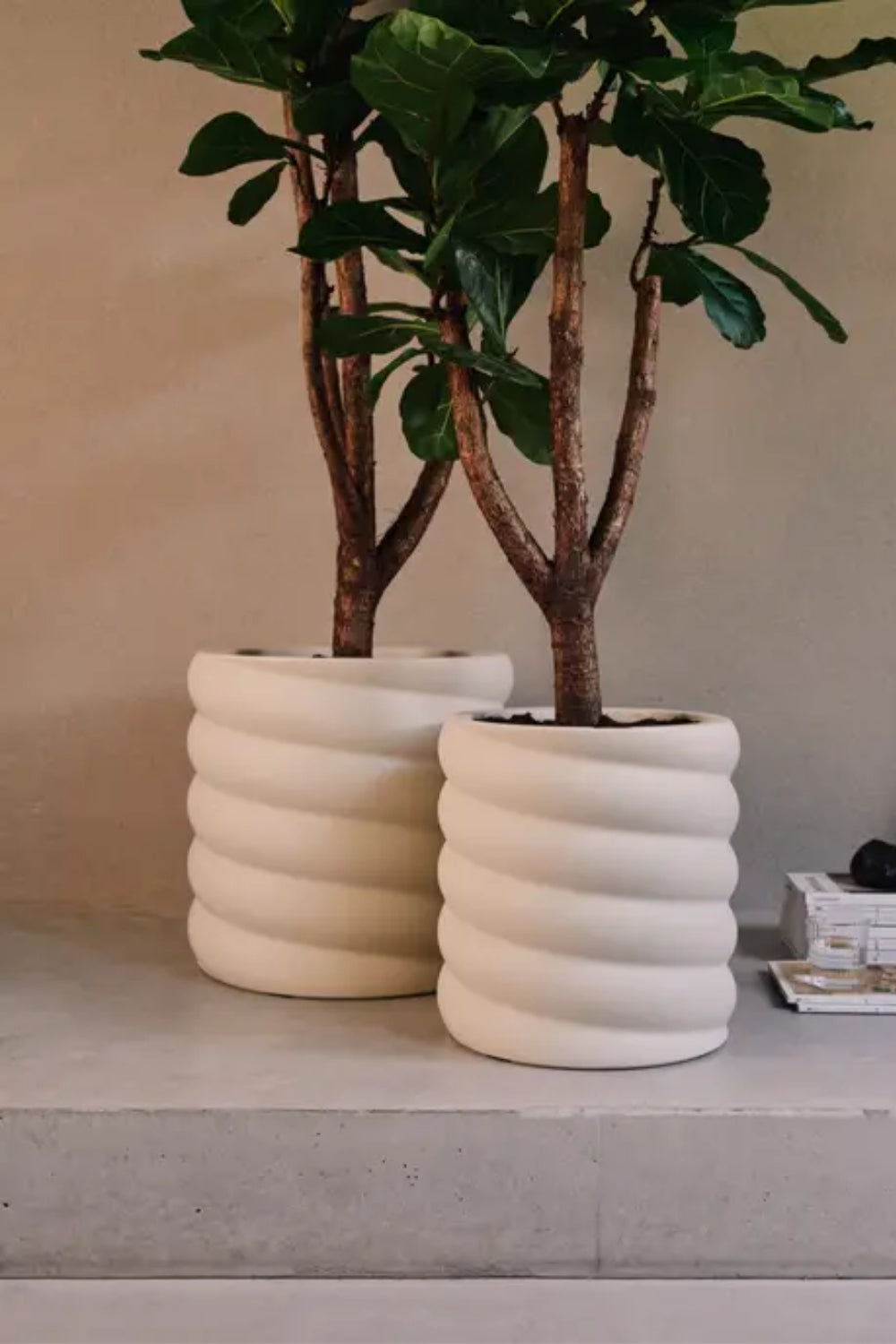 Bloempot Elho Swirl 37cm Linnen wit