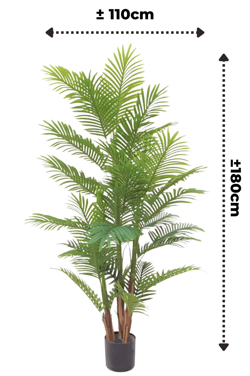 afmetingen kunstpalm 180cm