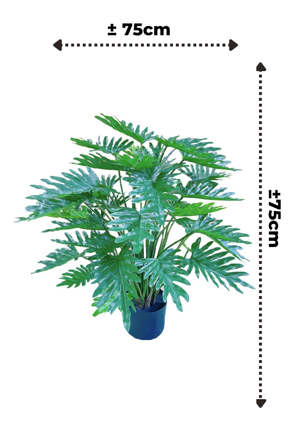 afmetingen Philodendron kunstplant 75cm