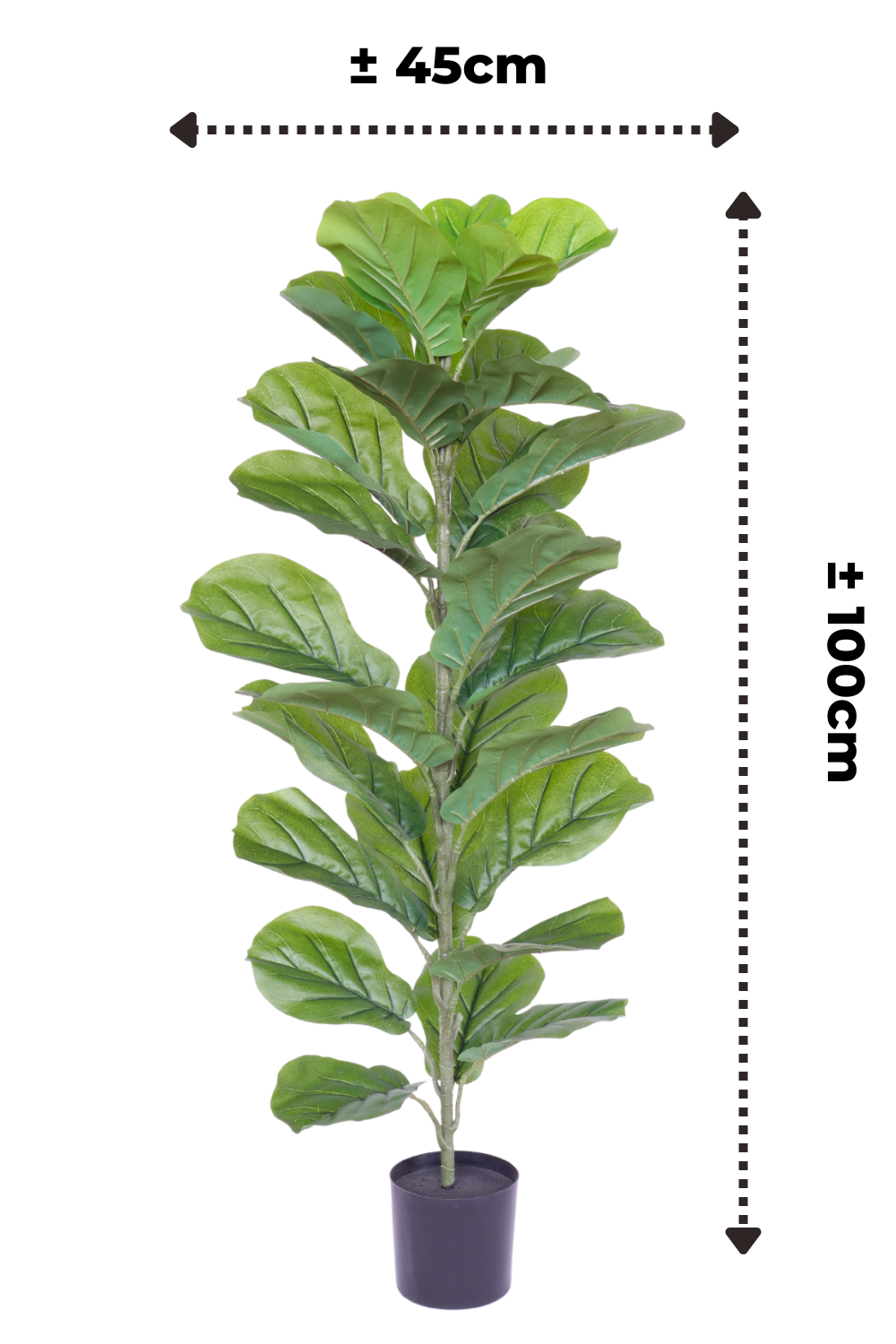afmetingen Ficus kunstplant 100cm