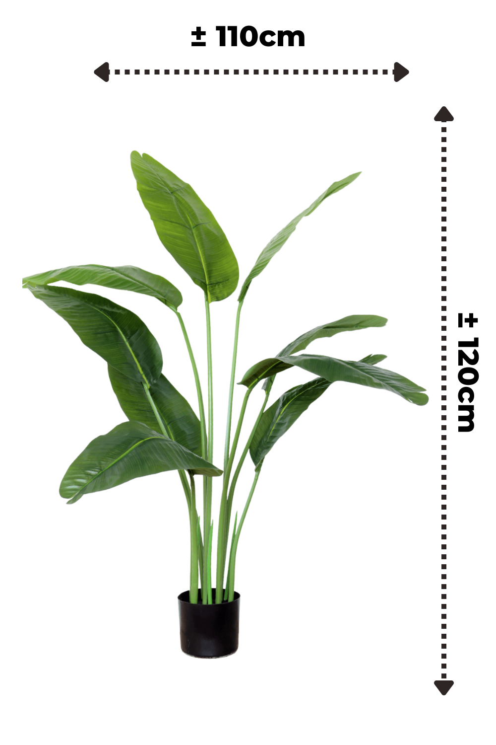 afmetingen kunst bananenplant 120cm