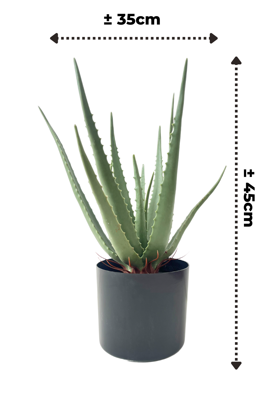 afmetingen aloe vera kunstplant 45cm
