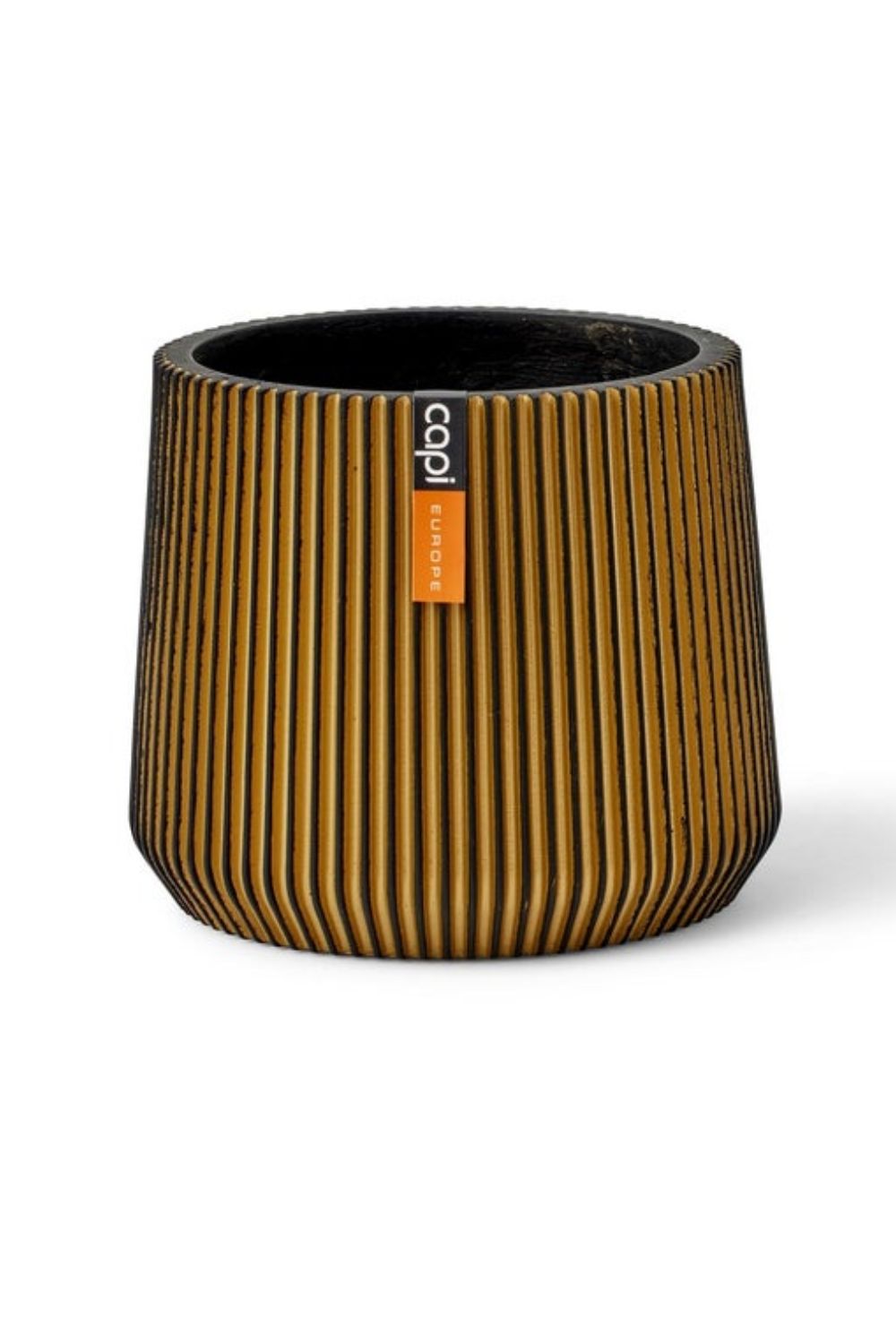 Capi Bloempot Groove Sandbag 16x14 Zwart/Goud