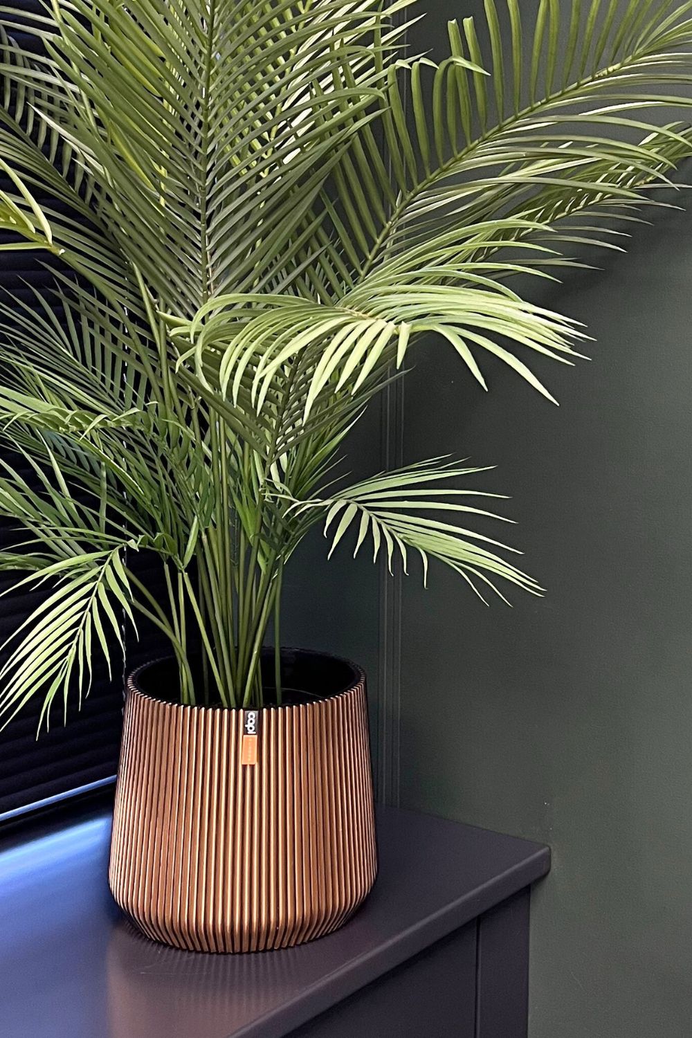 Capi Bloempot Groove Sandbag 27x22 Zwart/Goud