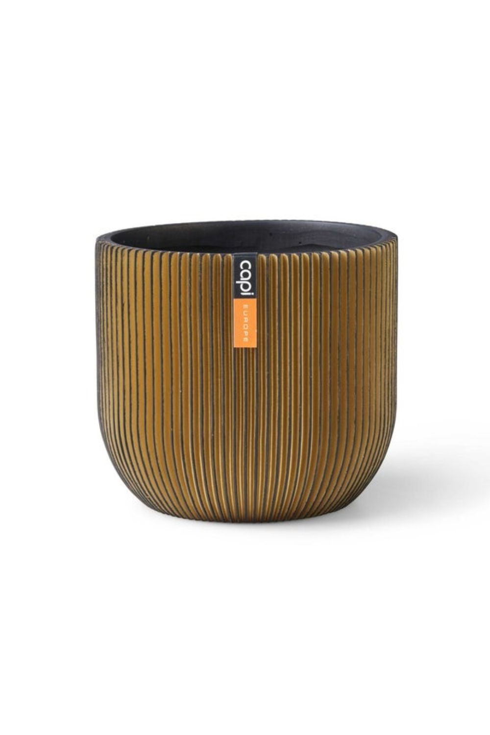 Capi bloempot Groove bol 14x13 zwart/goud