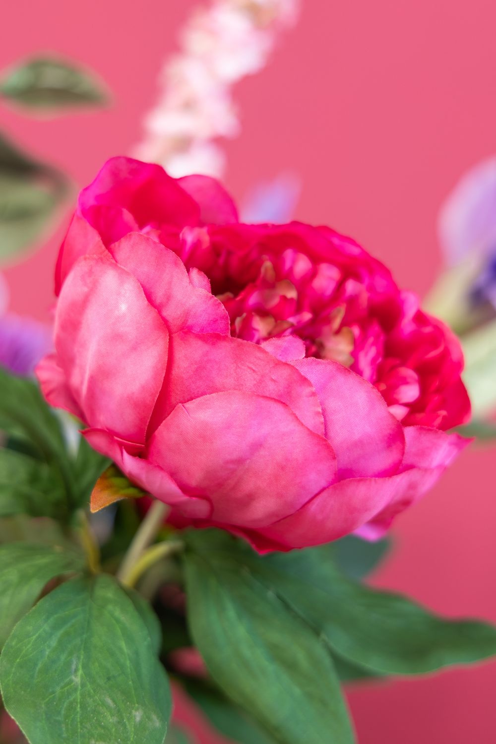 Pioenroos Kunstbloem 65cm Fuchsia