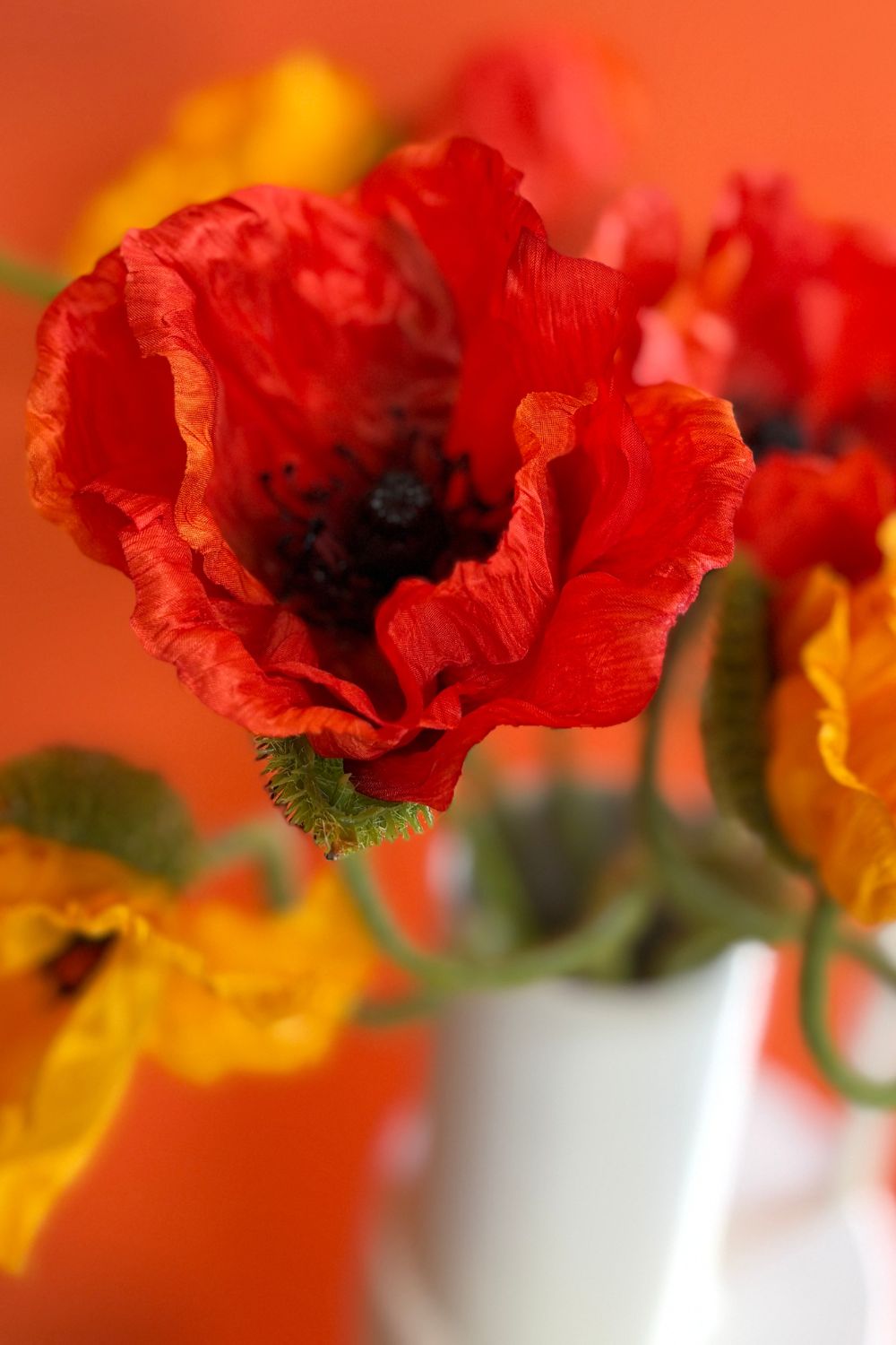 Papaver Kunstbloem Oranje 70cm