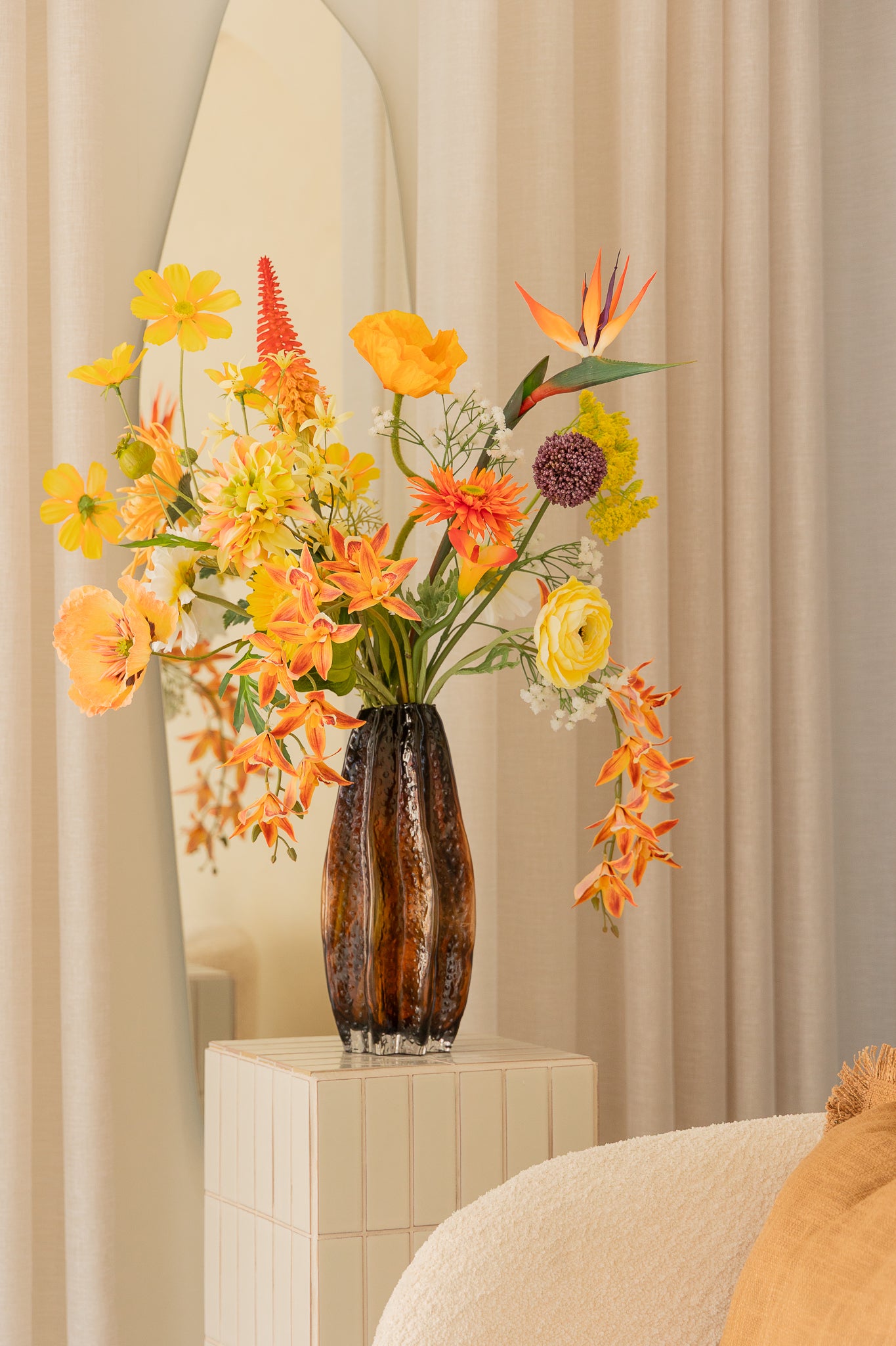 Kunstboeket Orange Oasis