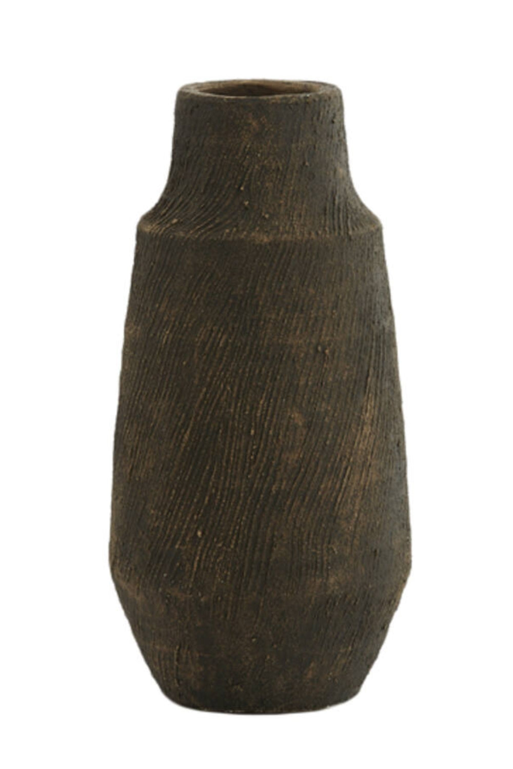 Vaas Kidira 18,5x38cm Keramiek Donkerbruin