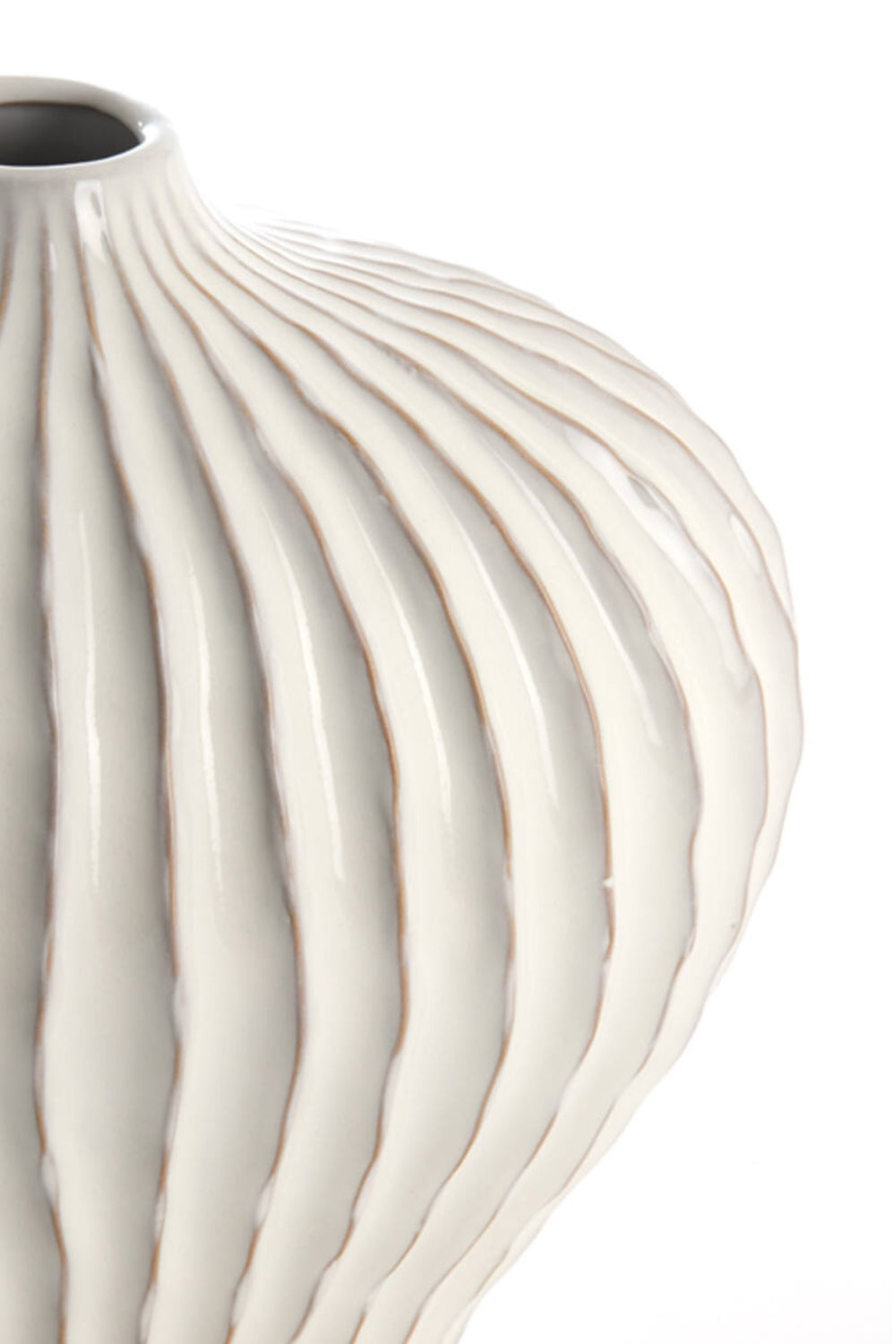 Vaas Lorito Keramiek Wit.Creme 35x21x30cm