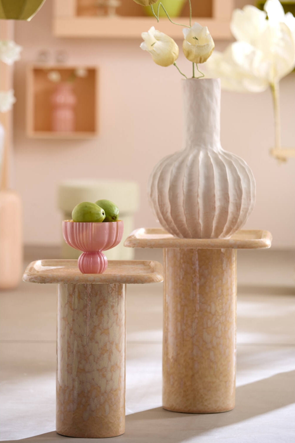 Vaas Senago 34x50cm Keramiek Creme