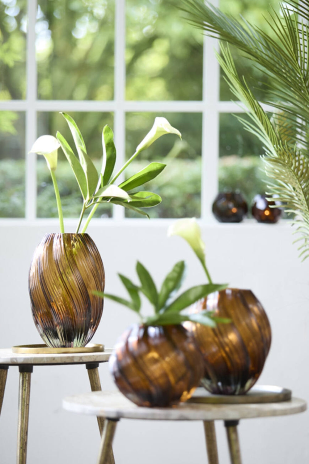 Vaas Zenia 18,5x27cm Glas Donkerbruin