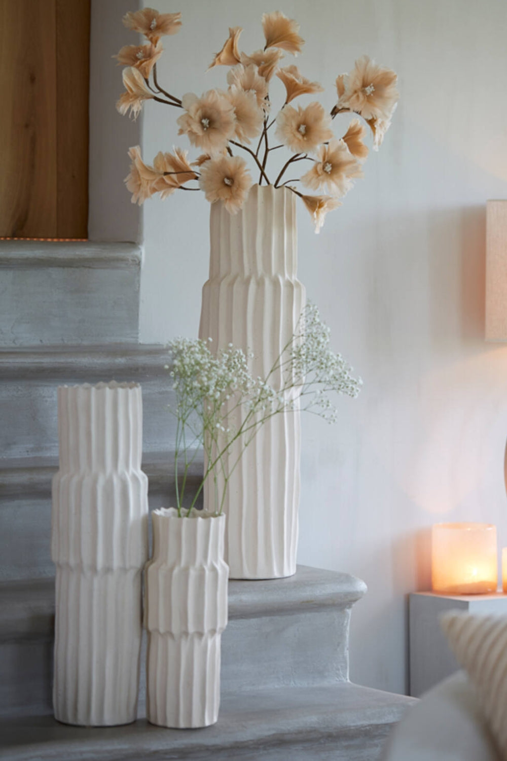 Vaas Longa 14,5x36cm Keramiek Creme