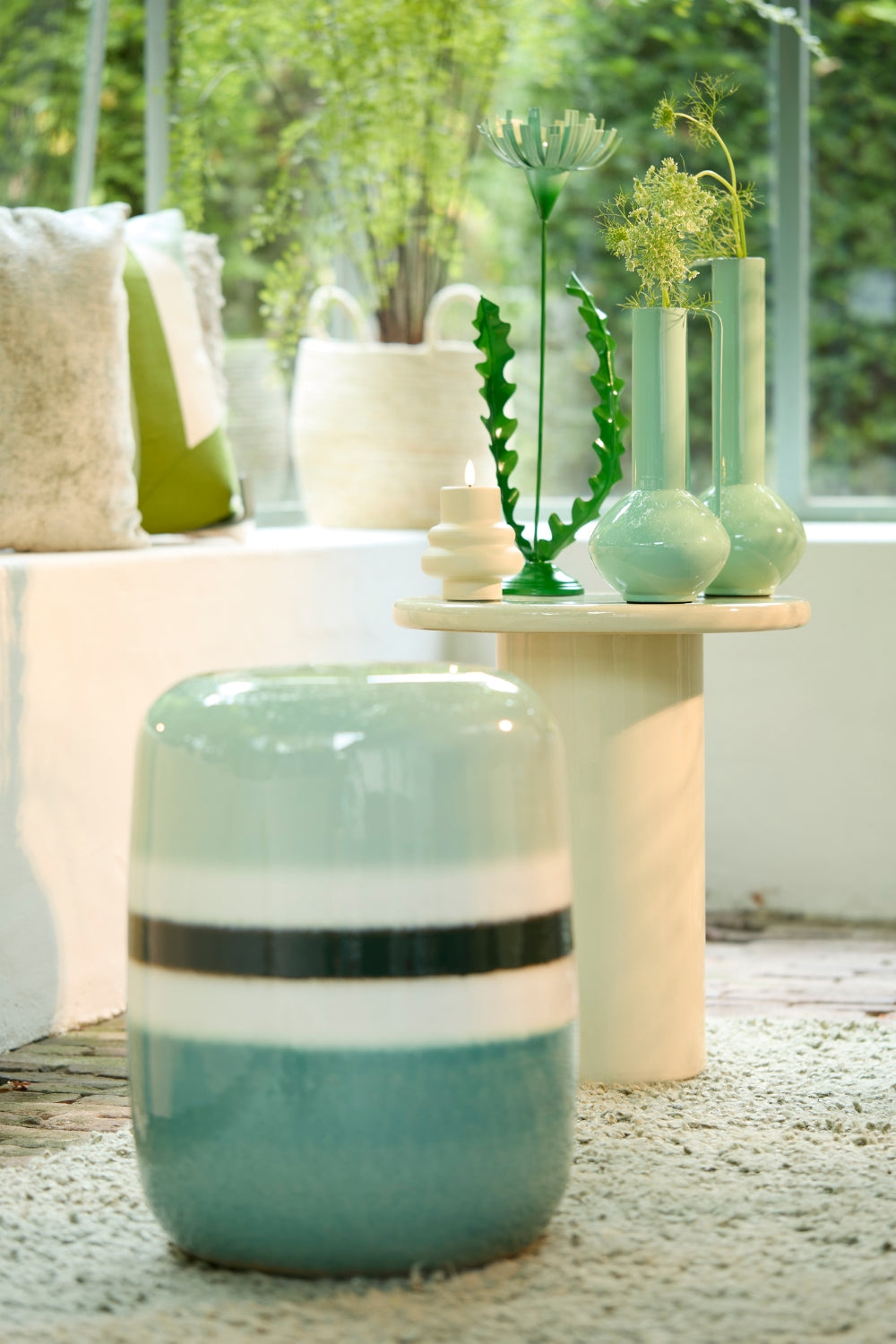 Vaas Panzano 33x12cm Mintgroen