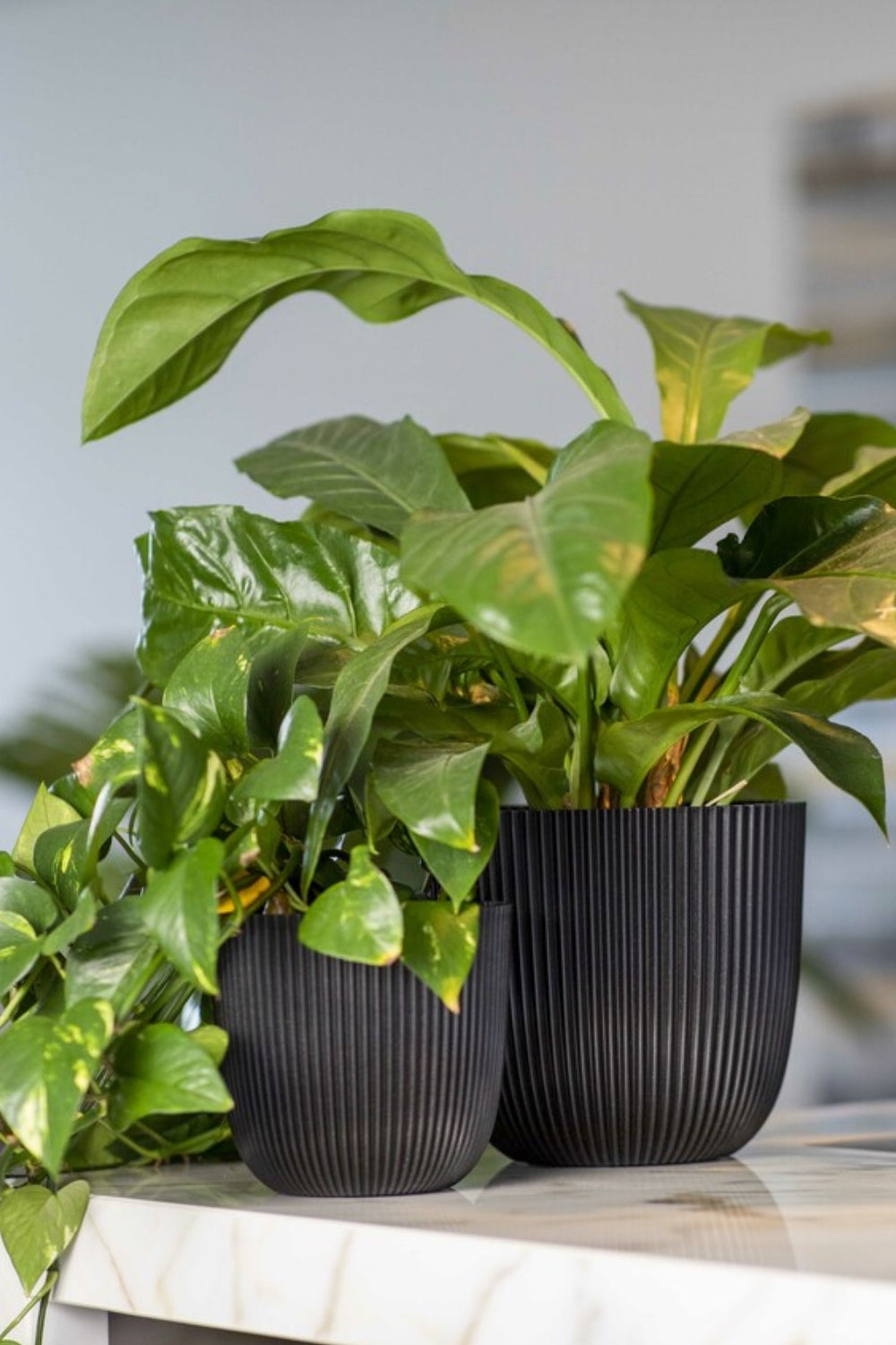 Capi bloempot Groove bol 16,5x15 textiel zwart