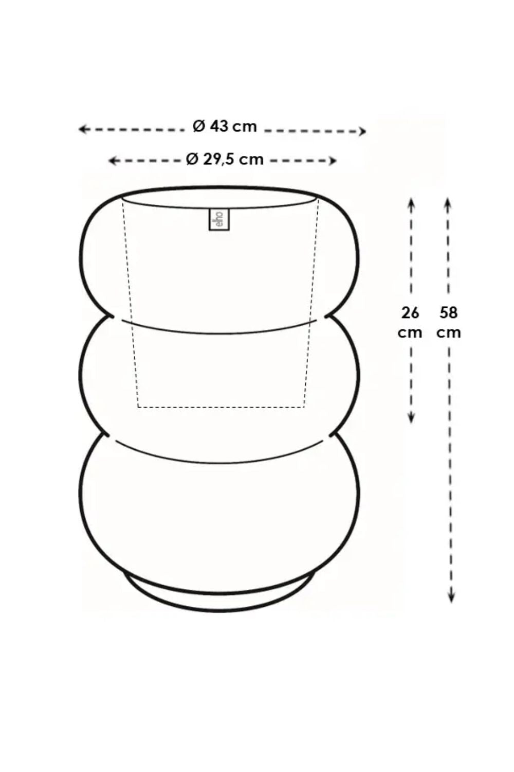 Bloempot Elho Amber roll high 58cm Royal Blue