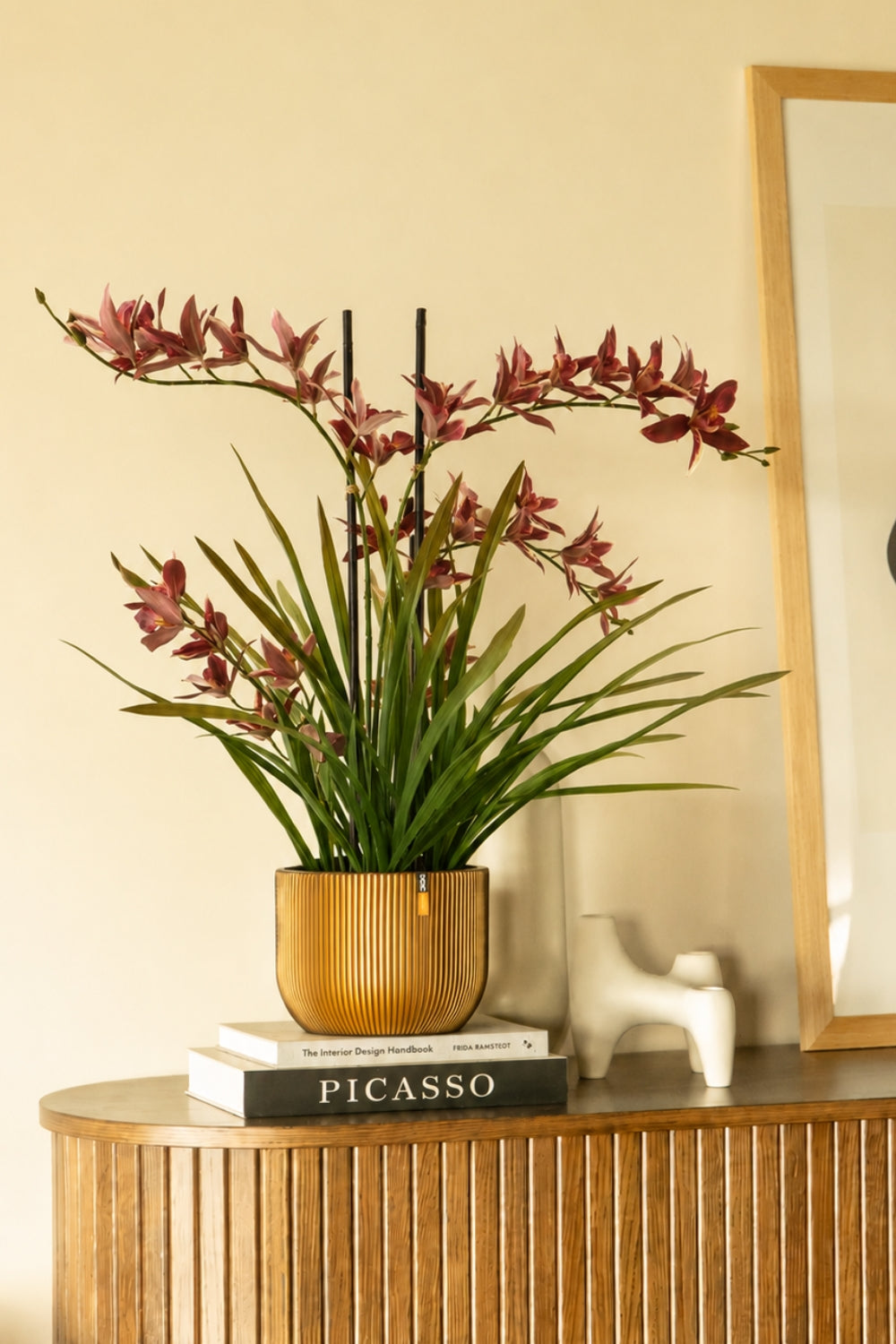 Meadow Orchidee kunstplant Rood 70cm