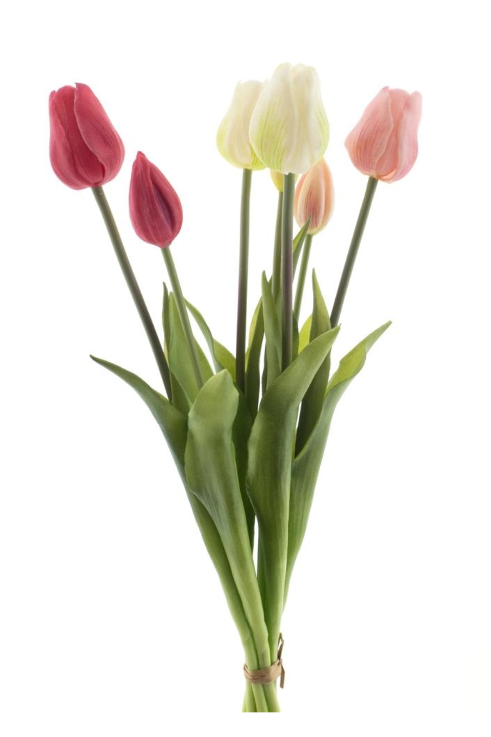 Kunsttulpen 7st. Roze/ Creme 47cm