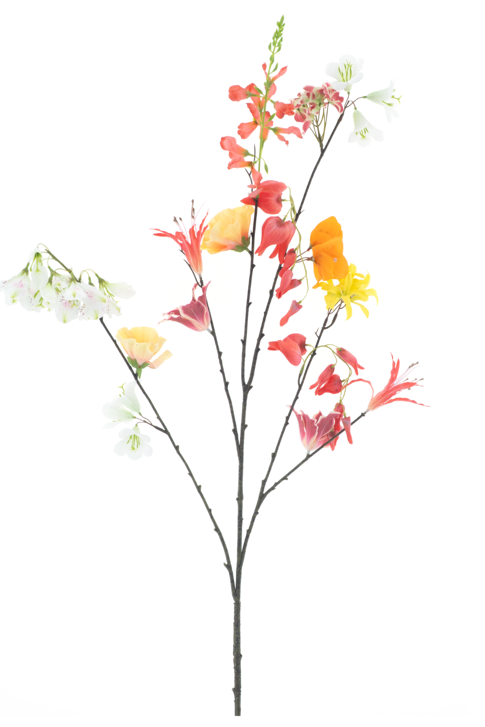 Gemixte Kunstbloementak 119cm Rood/Oranje
