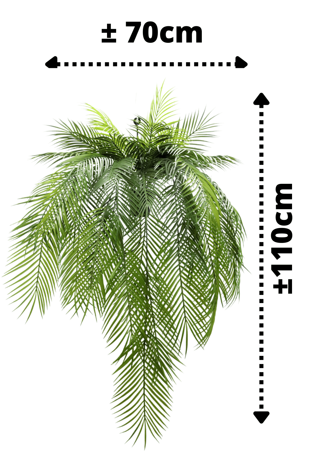 afmetingen Palm Kunst Hangplant 110cm