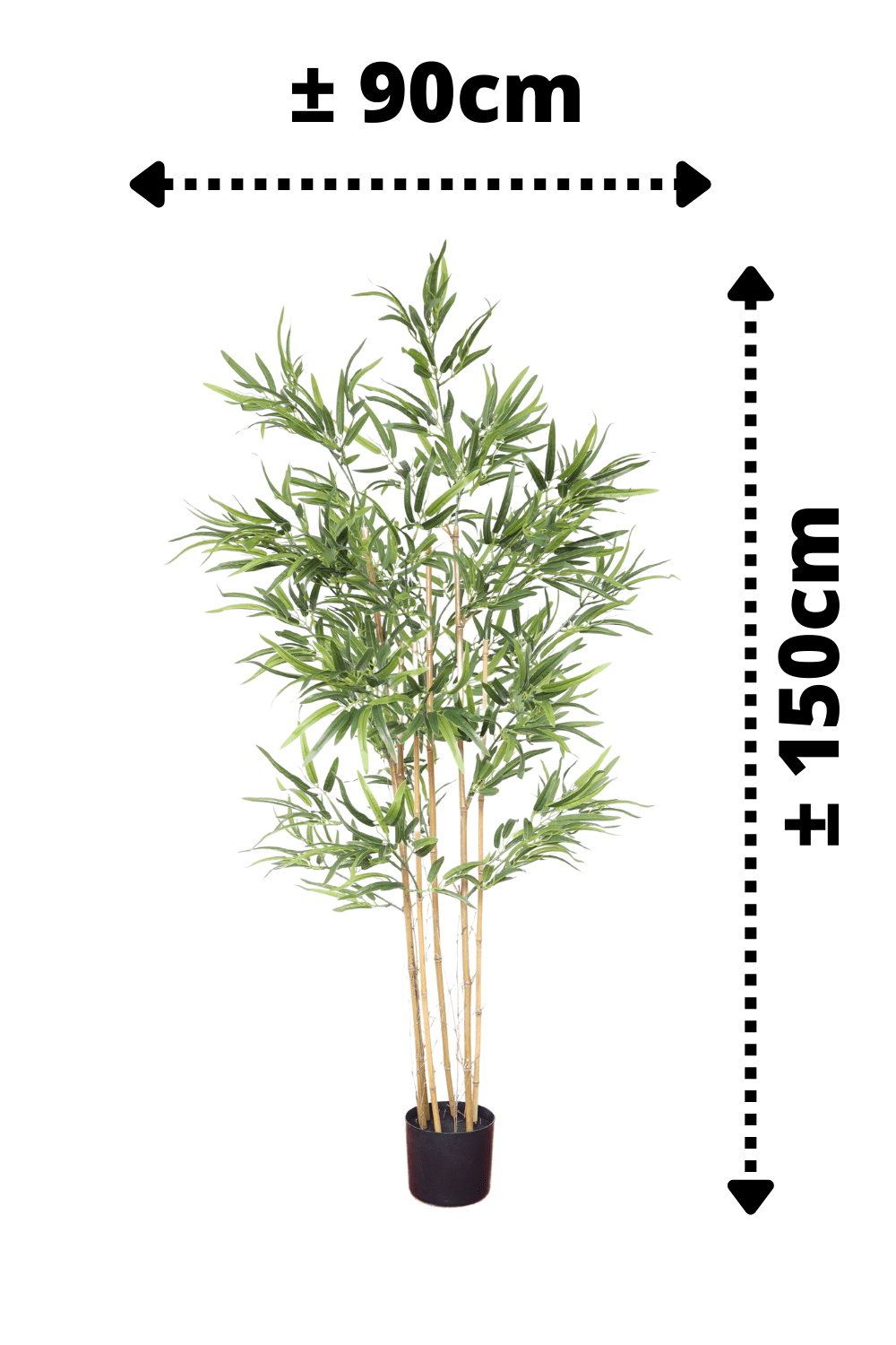 afmetingen Bamboe kunstplant b 150cm