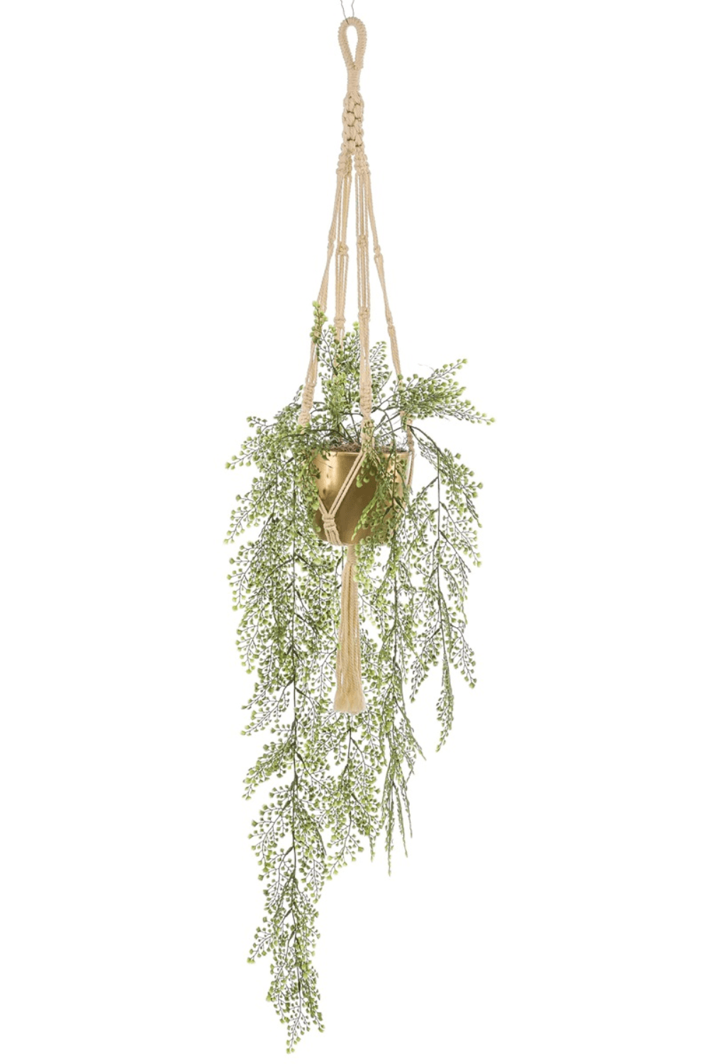 Adianthum Kunst Hangplant in gouden pot 100cm