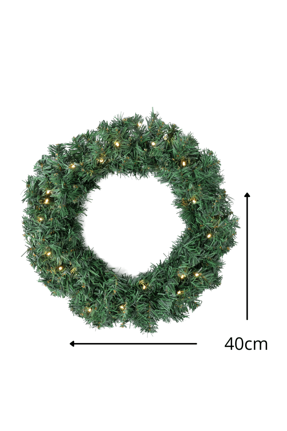 Kunst Kerstkrans Met Lampjes 40cm