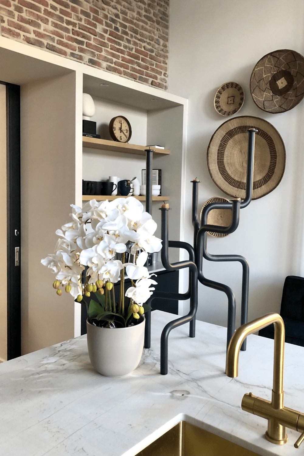 sfeerbeeld Kunst Orchidee Wit 70 cm