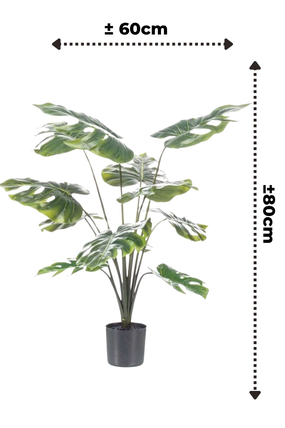 afmetingen monstera kunstplant 80cm