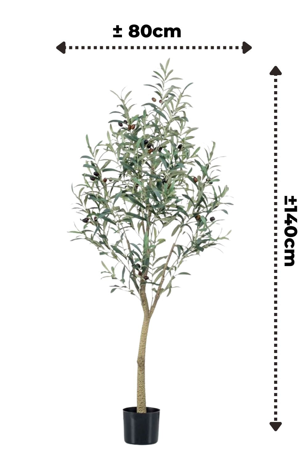 afmetingen kunst olijfboom 140cm