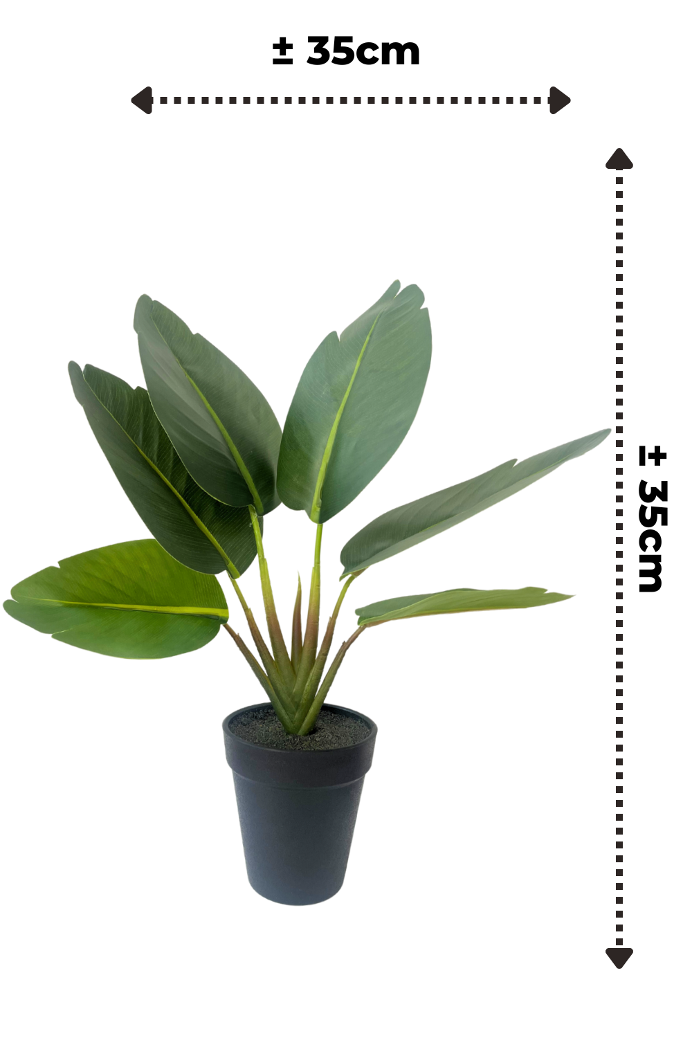 afmetingen kunst bananenplant 35cm