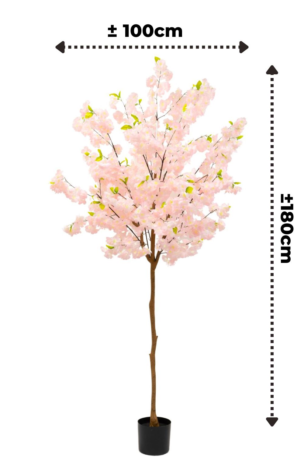 afmetingen Kunst kersenbloesem 180cm roze