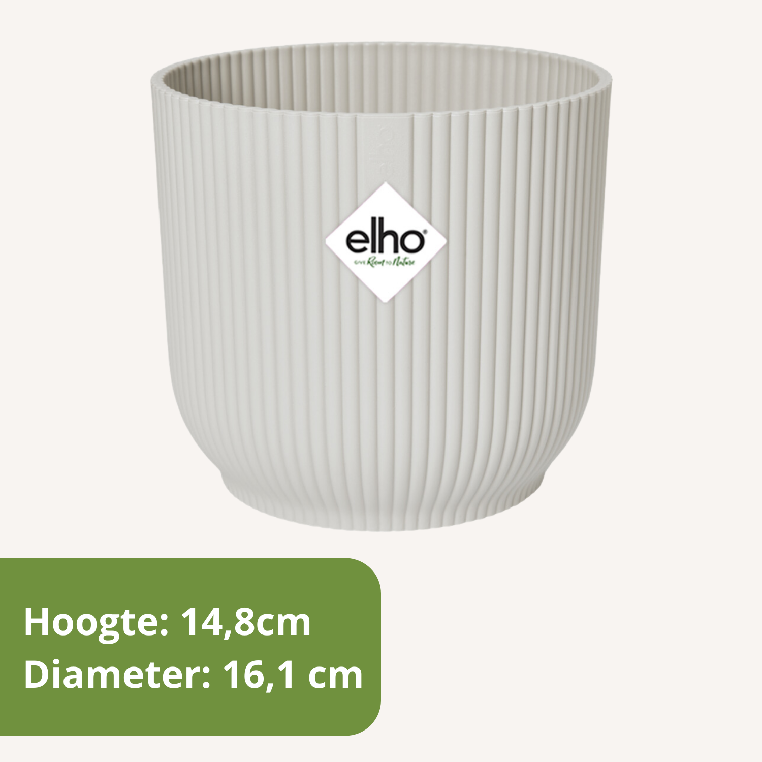 Set van 2x Kunstpalm 40cm & 2x Elho Vibes Fold rond 16 cm Silky White