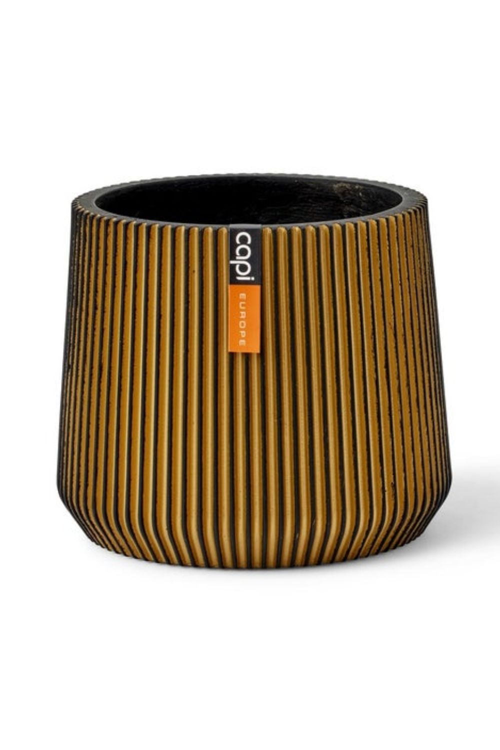 Capi Bloempot Groove Sandbag 20x17 Zwart/Goud