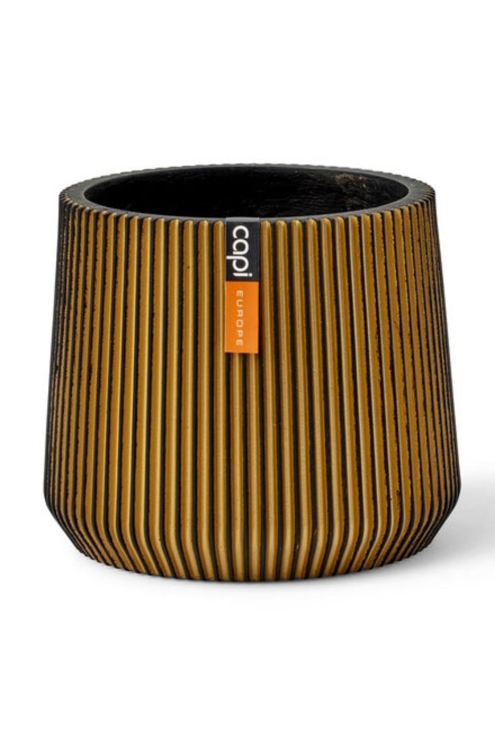 Capi Bloempot Groove Sandbag 27x22 Zwart/Goud