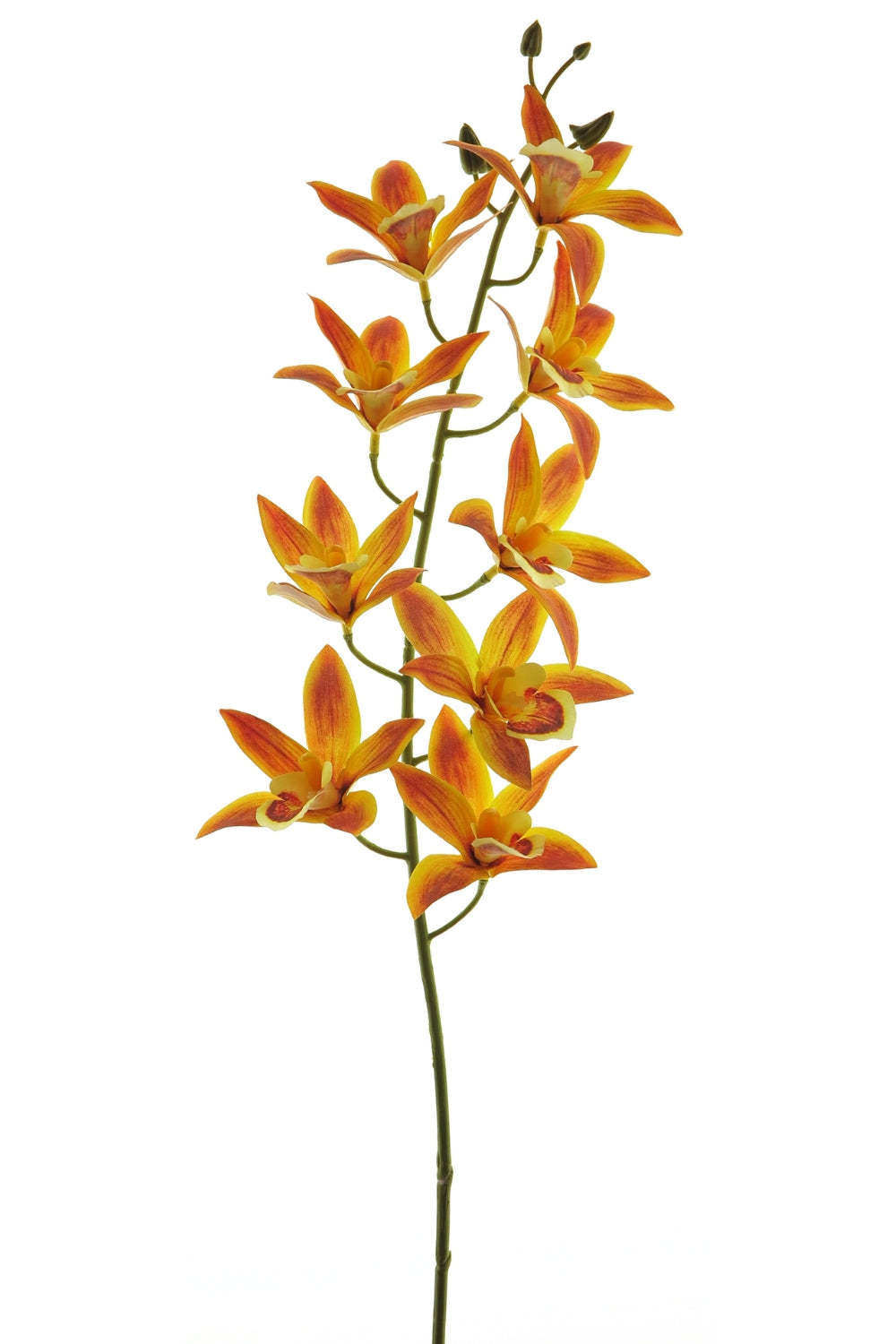 Cymbidium Kunstbloem 83cm Oranje