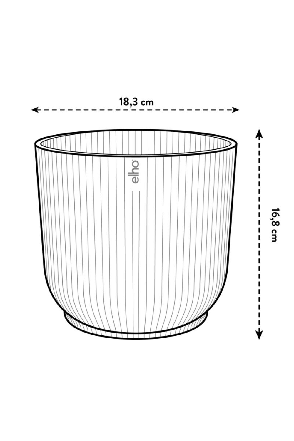 Bloempot Elho Vibes Fold rond 18 cm Antraciet