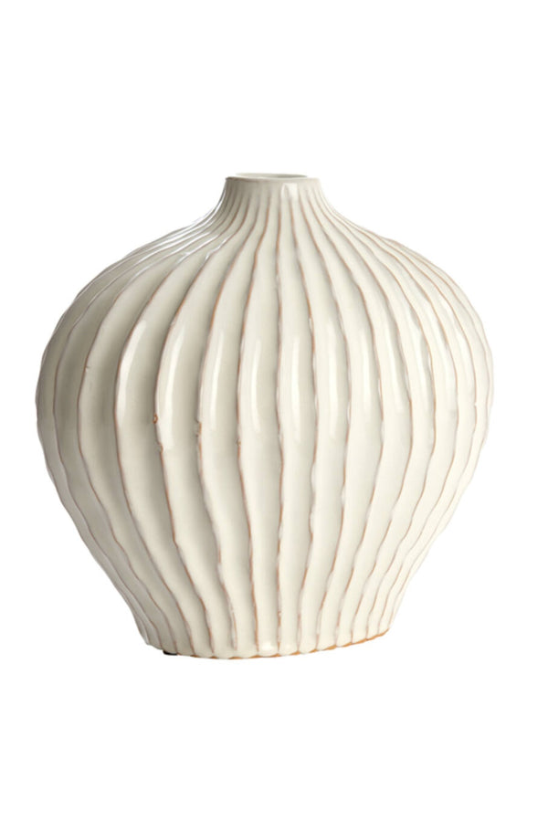 Vaas Lorito Keramiek Wit.Creme 35x21x30cm