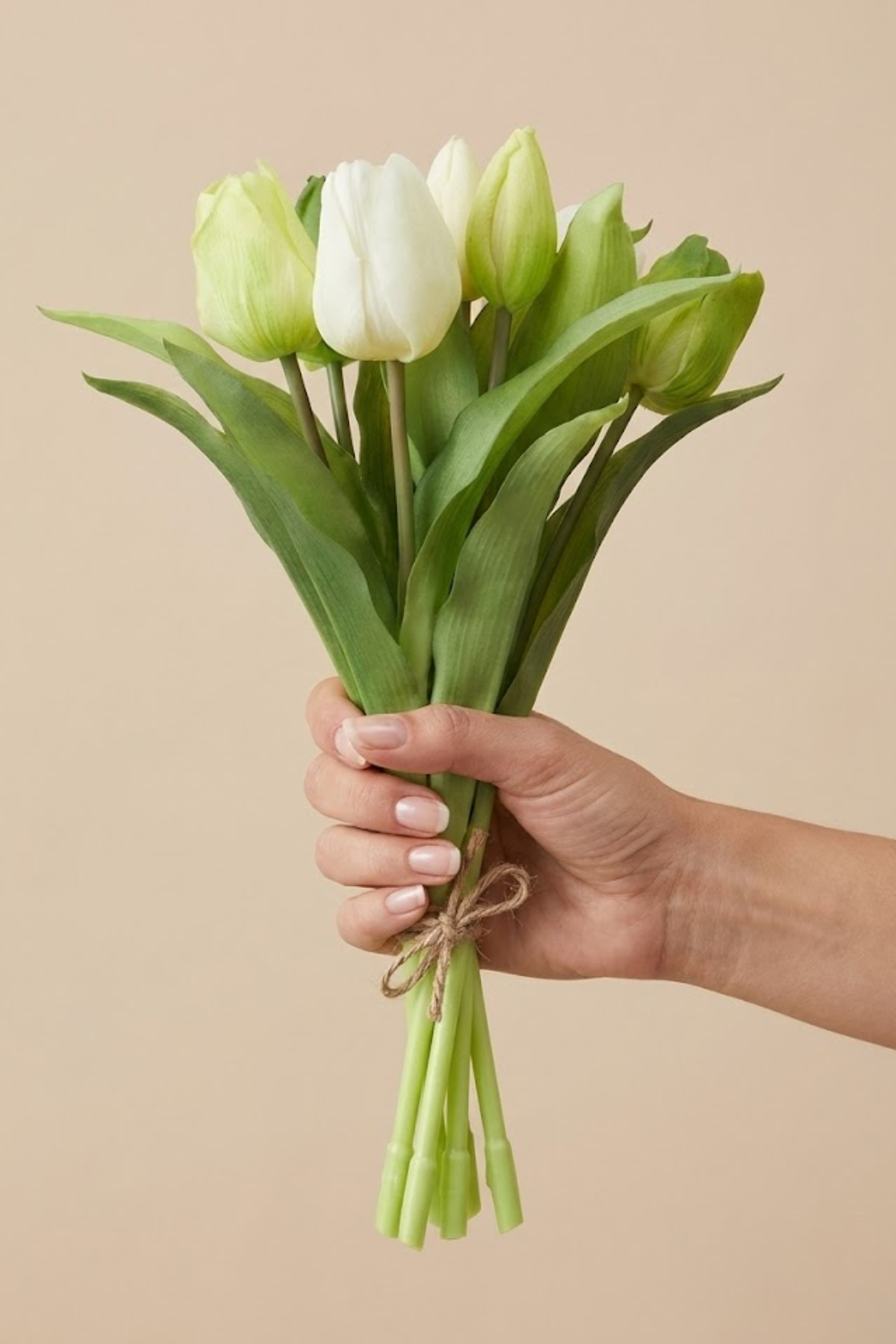 Kunsttulpen Vermeer Wit/Groen 31cm