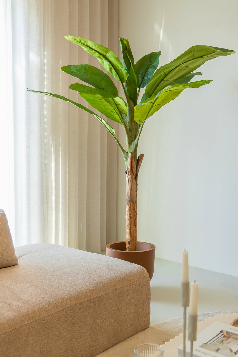 sfeerbeeld kunst bananenplant 180cm