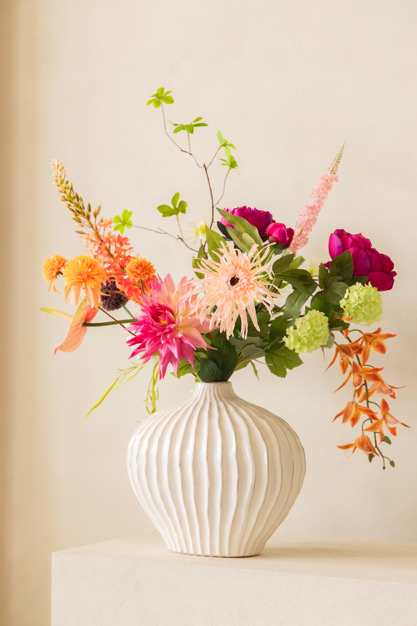 Kunstboeket Coral Cascade