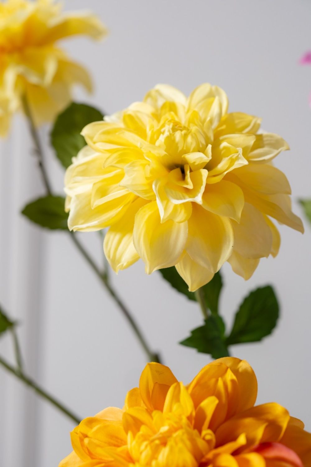 Dahlia Kunstbloem 71cm Geel