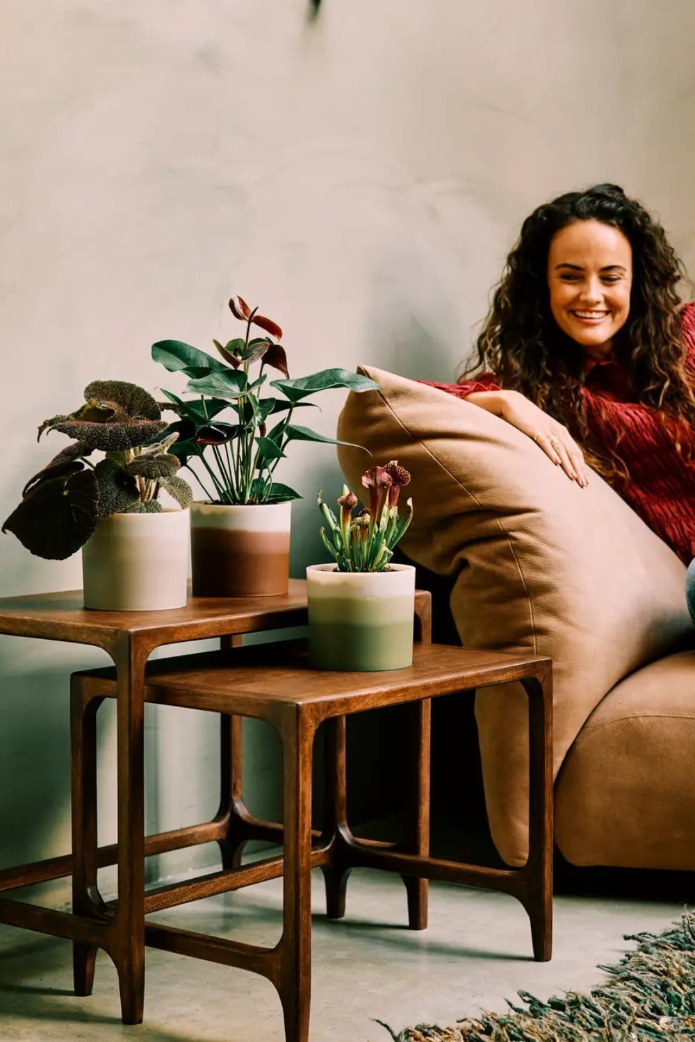 Bloempot Elho colour gradient rond 16cm zandsteen beige