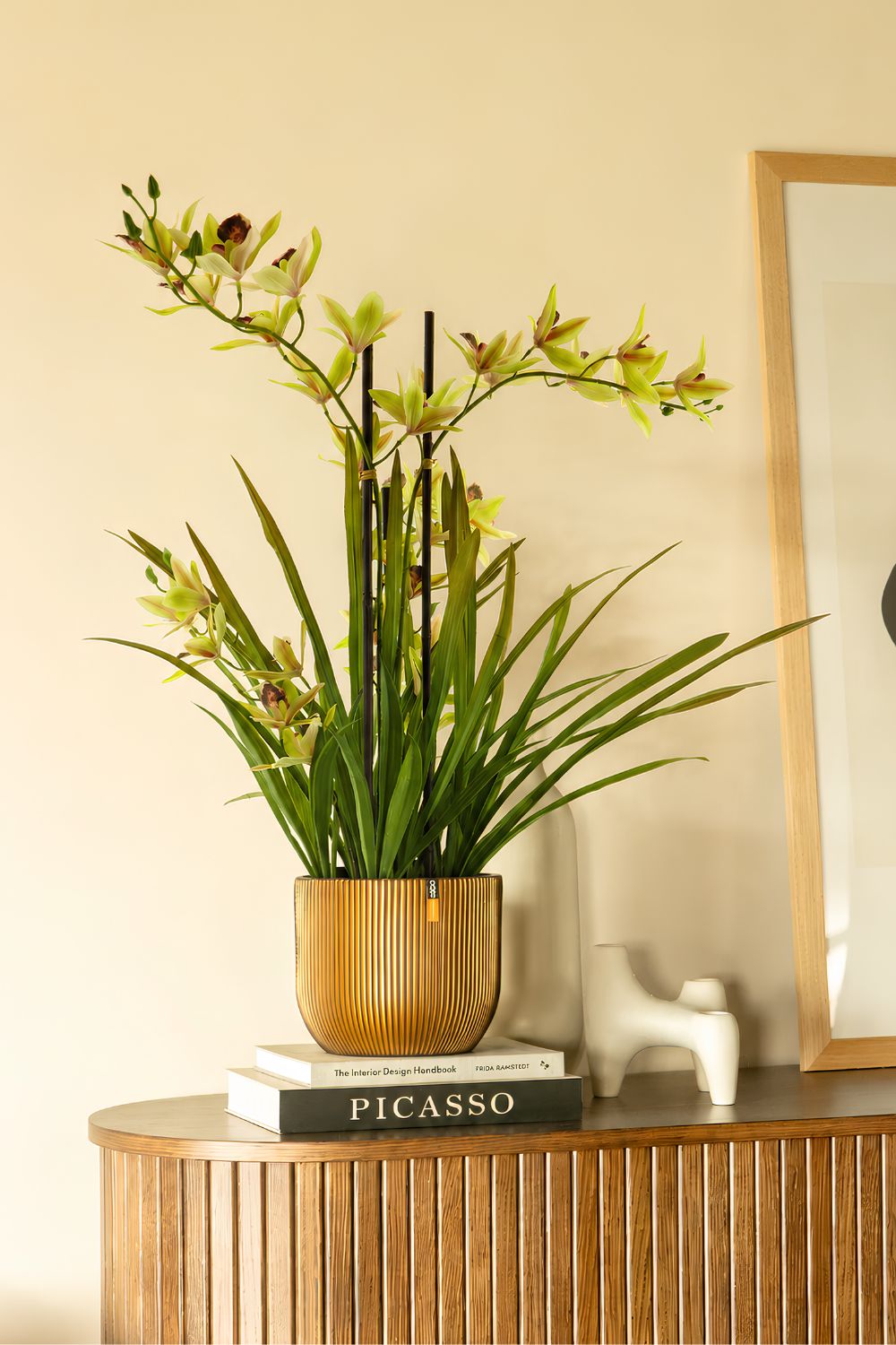 Meadow Orchidee kunstplant Groen 70cm
