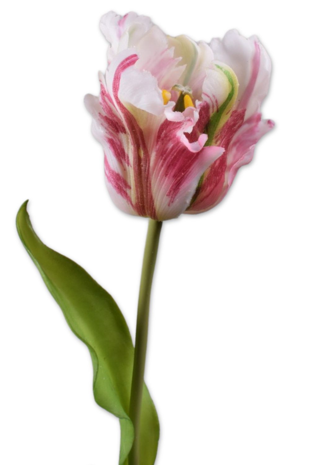 Kunst Papegaai Tulp 50cm Wit/Cerise