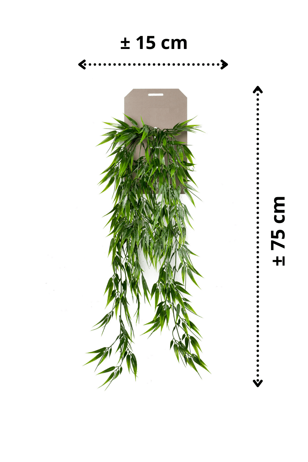 afmetingen bamboe kunst hangplant 75cm