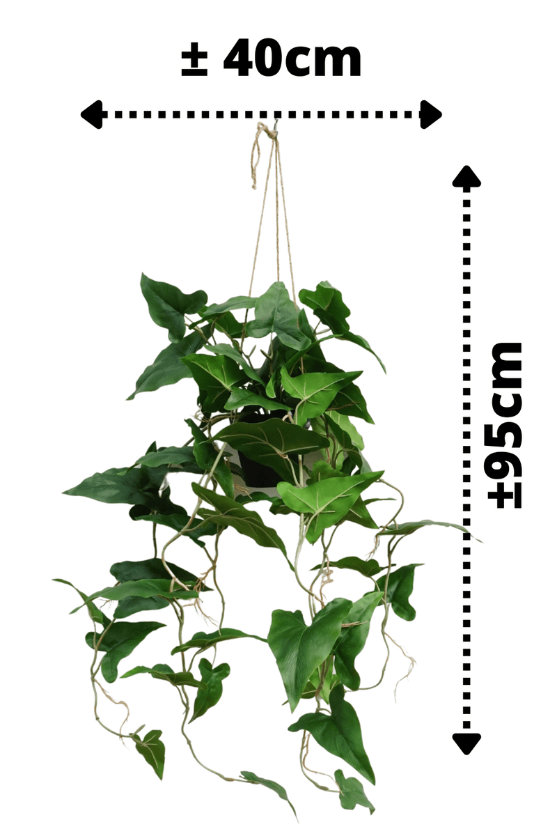 afmetingen Typhonium Kunst Hangplant 95cm