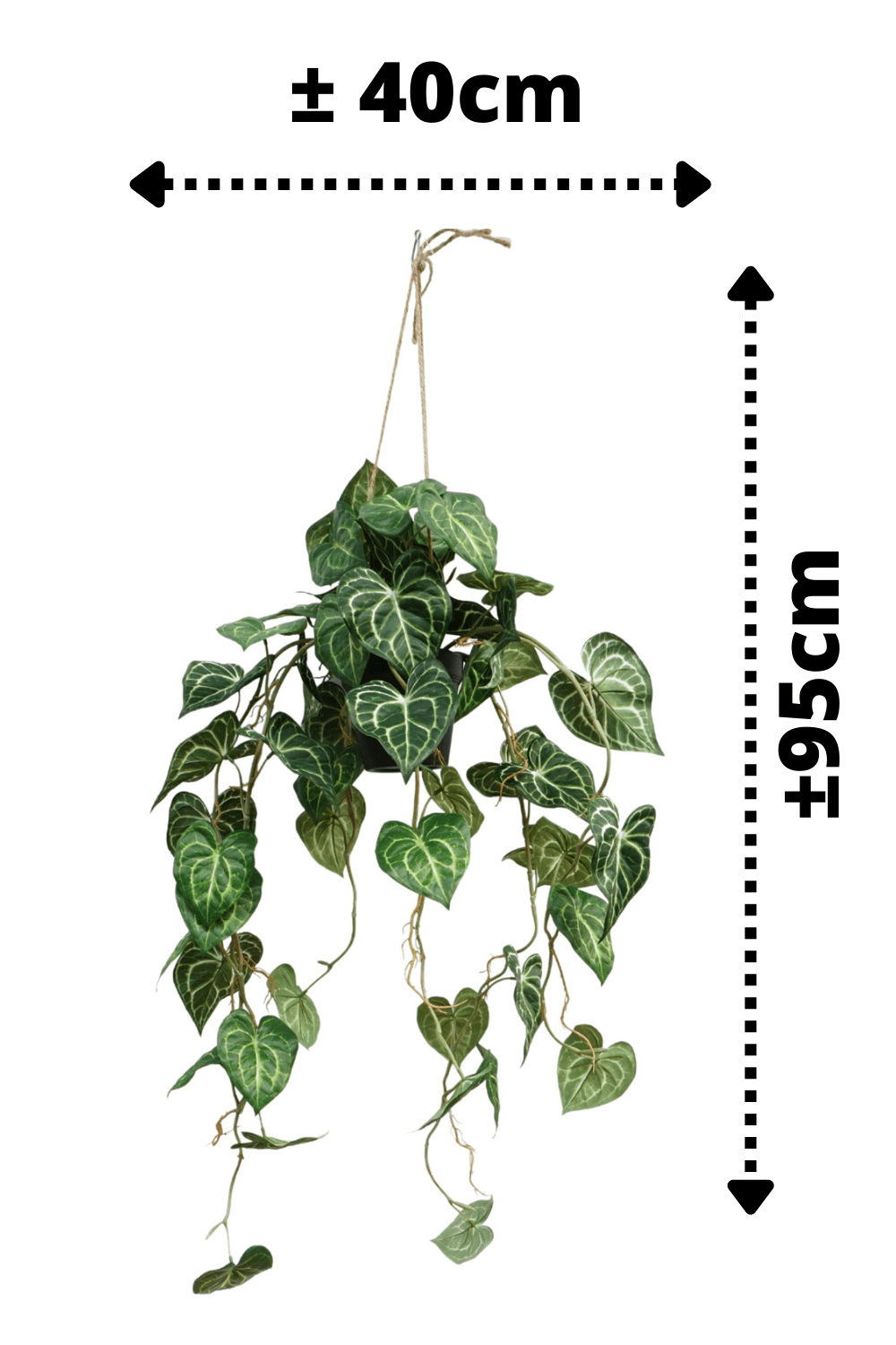 afmetingen Viola Kunst Hangplant 95cm