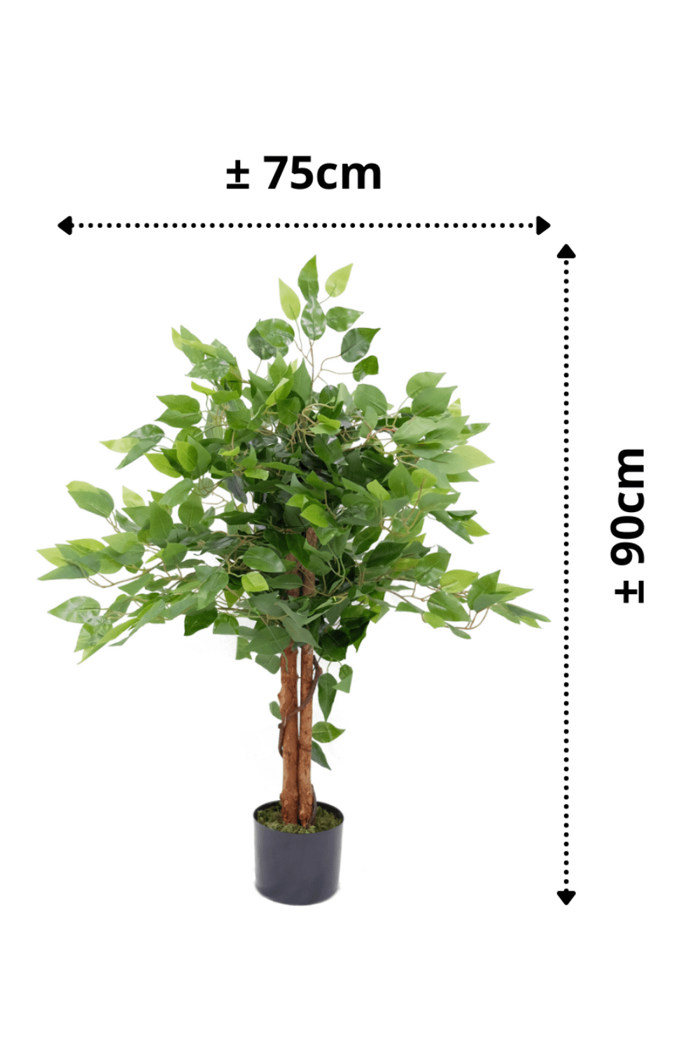 afmetingen Ficus Kunstboom 90cm