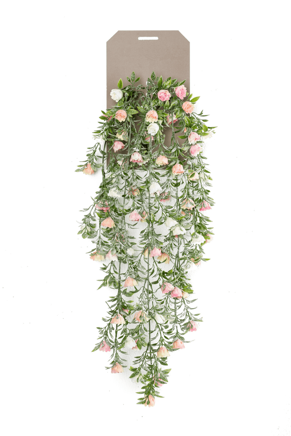 Rozen Kunst Hangplant Crème/Roze 75cm